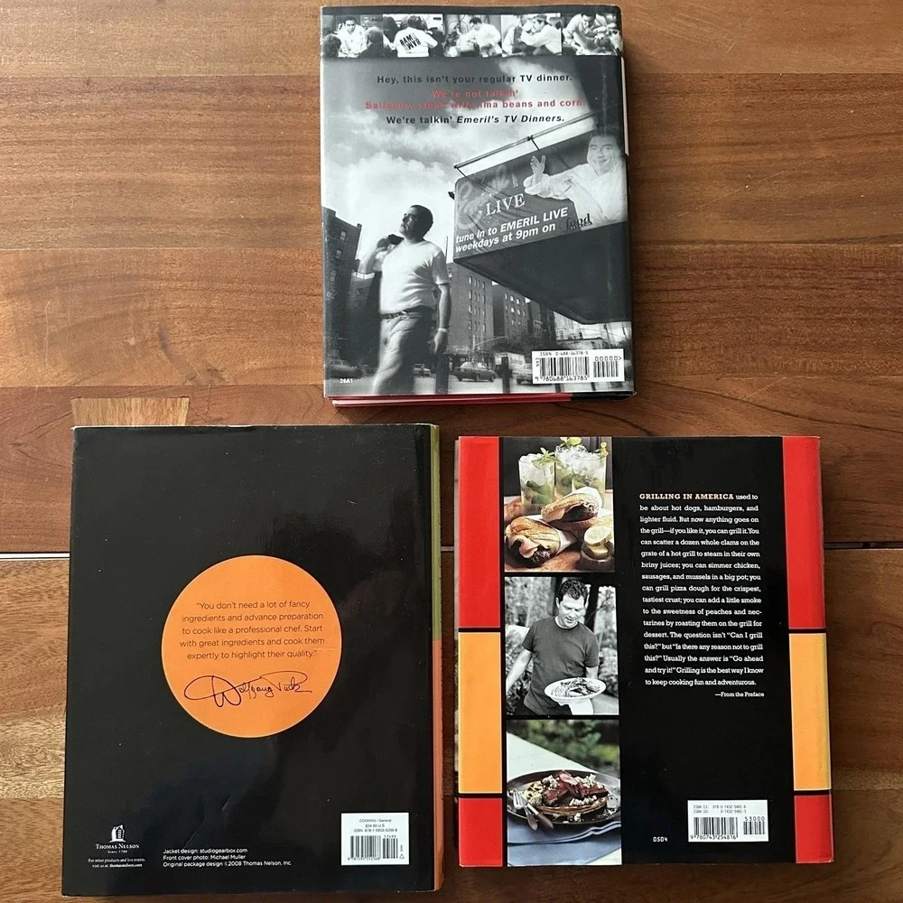 Bobby Flay Emeril‎ Lagasse Wolfgang Puck Cookbook Lot 3 TV Chef Cookbooks